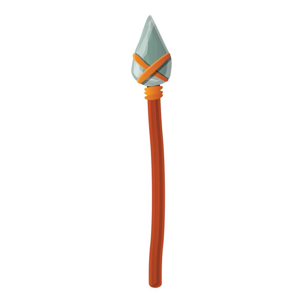 Stone lance icon, cartoon style vector