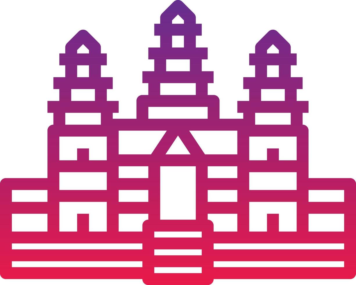 angkor wat cambodia landmark siem reap building - gradient icon vector