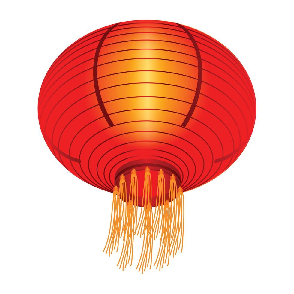 icono de linterna china roja, estilo isométrico vector