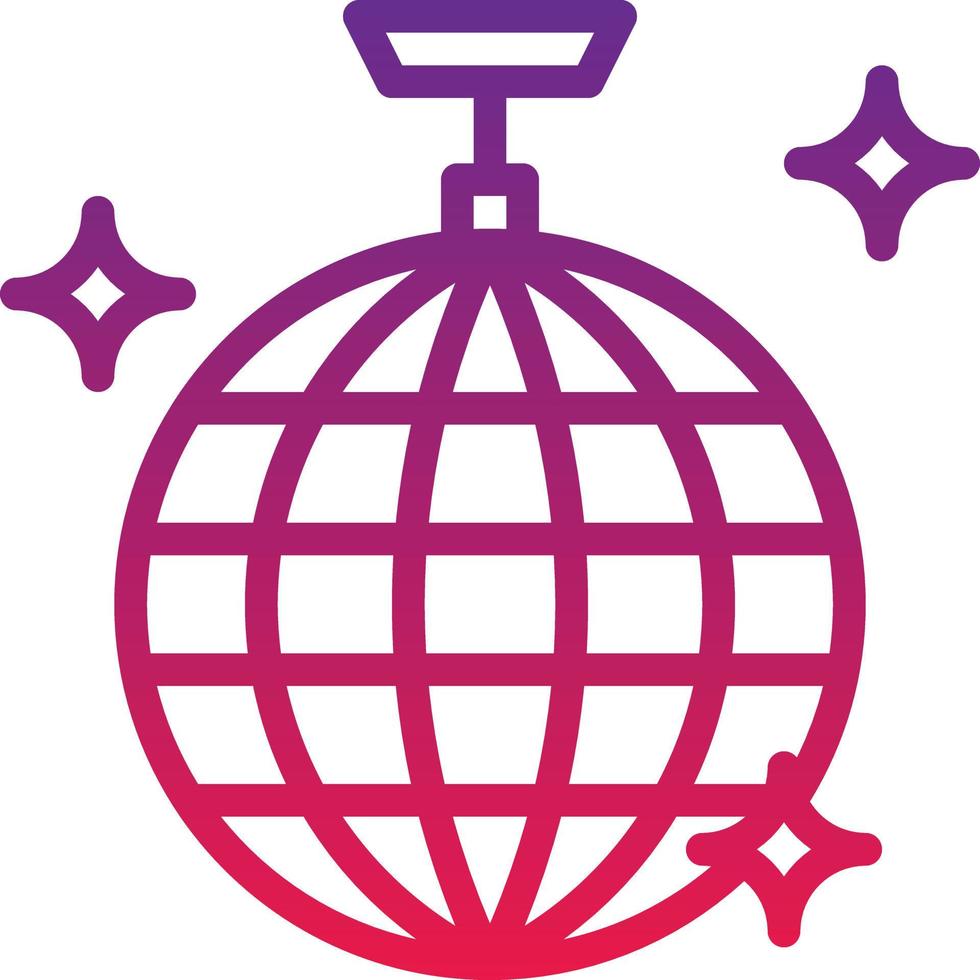 disco ball reflect party entertainment - gradient icon vector