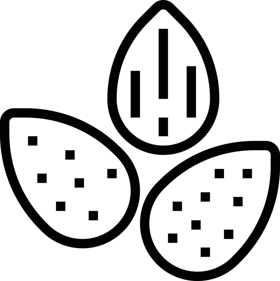 almond diet nutrition nut - outline icon vector