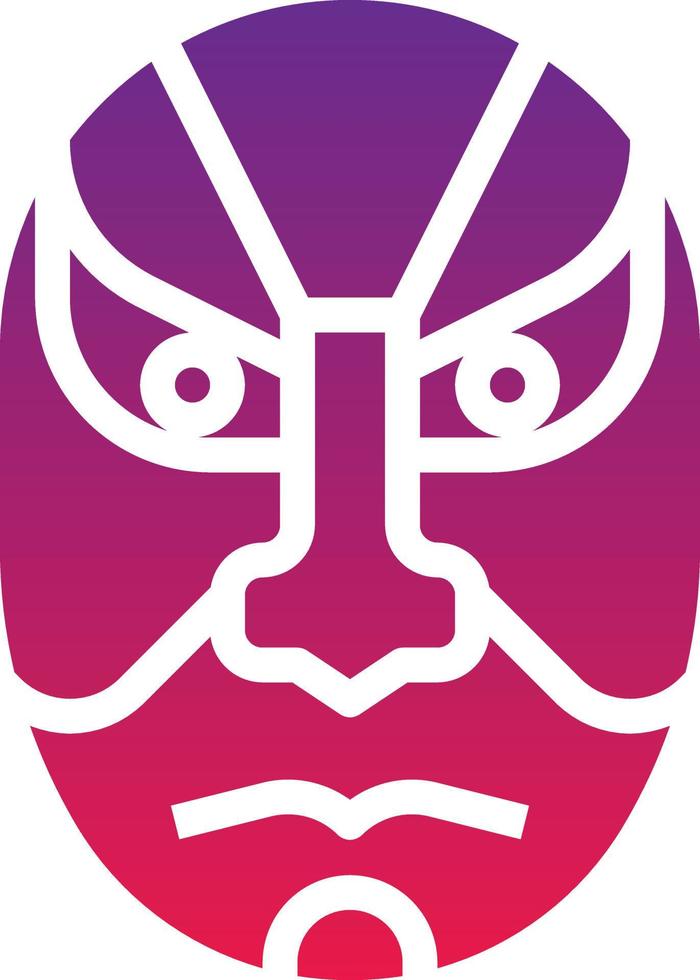 kabuki mask acting dramatic japan - solid gradient icon vector