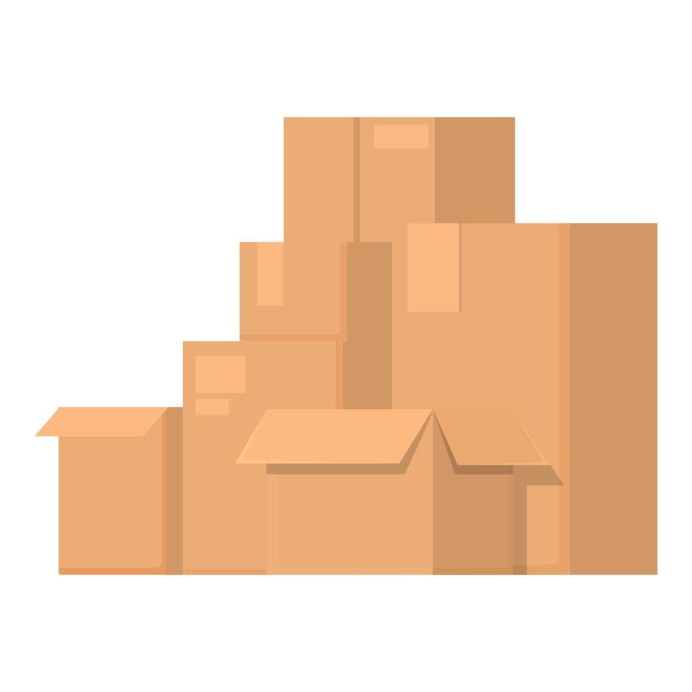 vector de dibujos animados de icono de cajas de reubicación de casa. caja de movimiento
