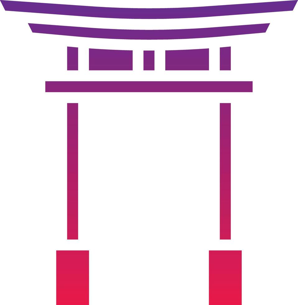 torii gate temple japan japaneses - solid gradient icon vector