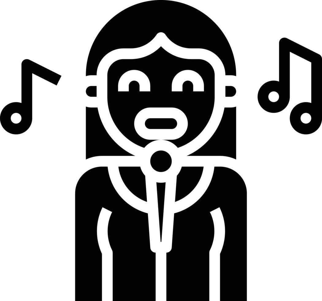 singer music musical instrument avatar - solid icon vector