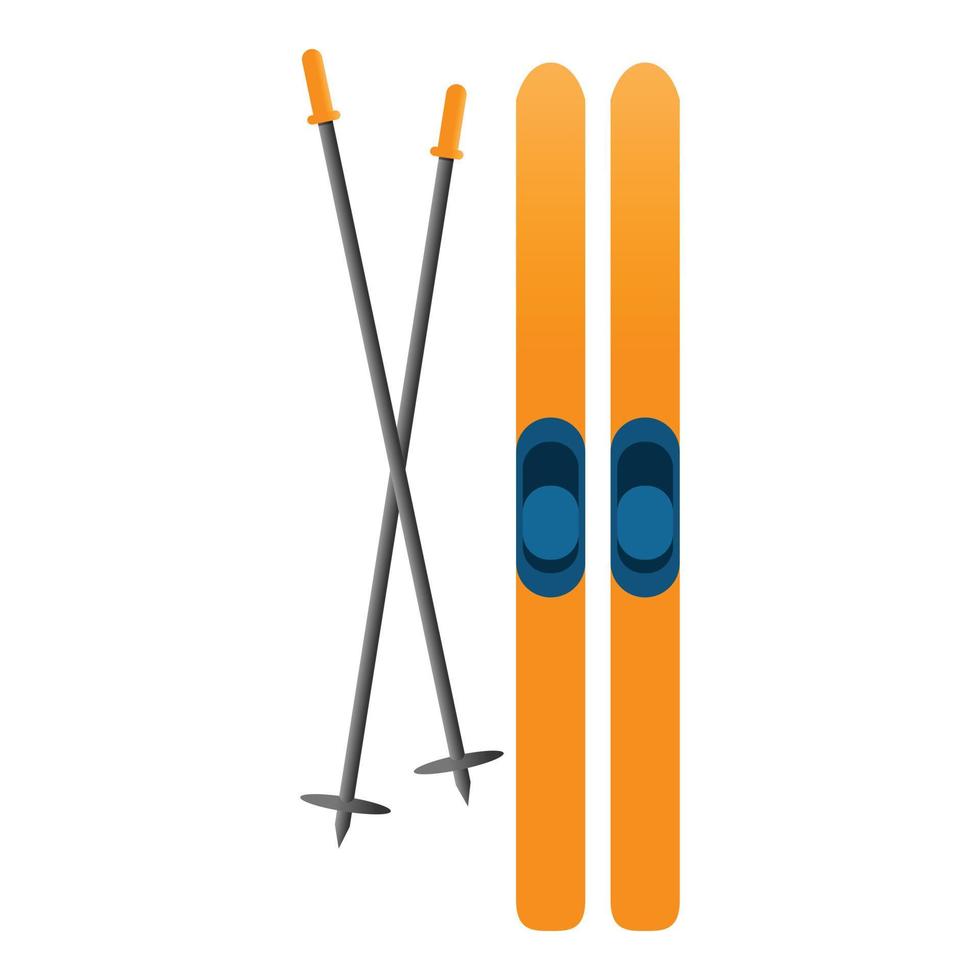 Ski equipment icon, cartoon style vector