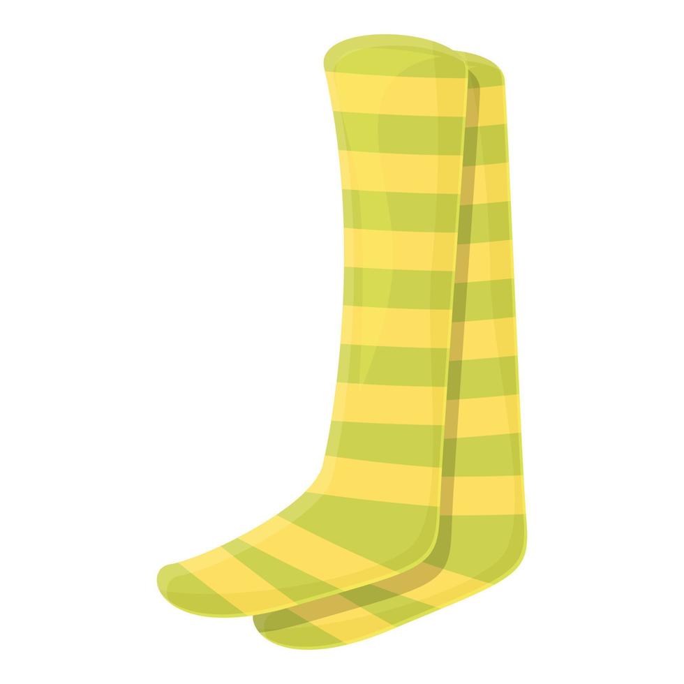 vector de dibujos animados de icono de calcetines de algodón a rayas. calcetín de invierno