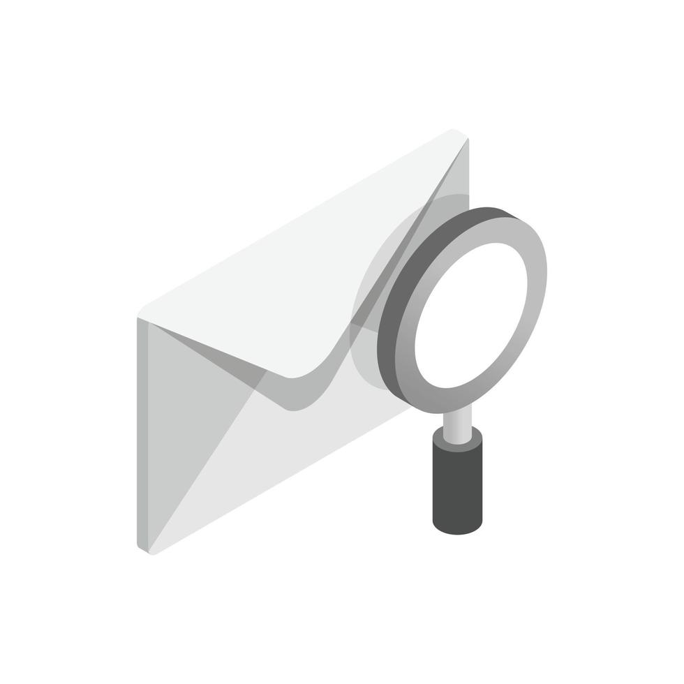Search email icon, isometric 3d style vector