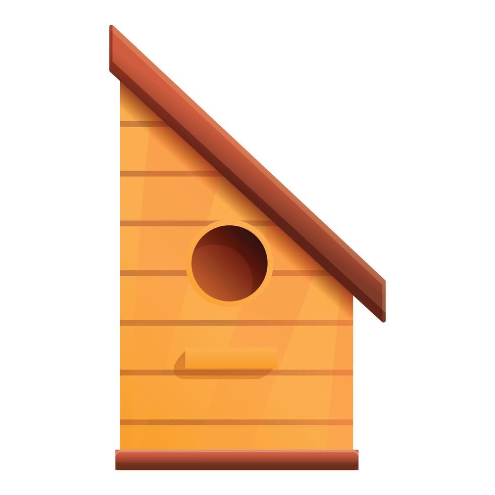 Outdoor birdhouse icon, cartoon style vector