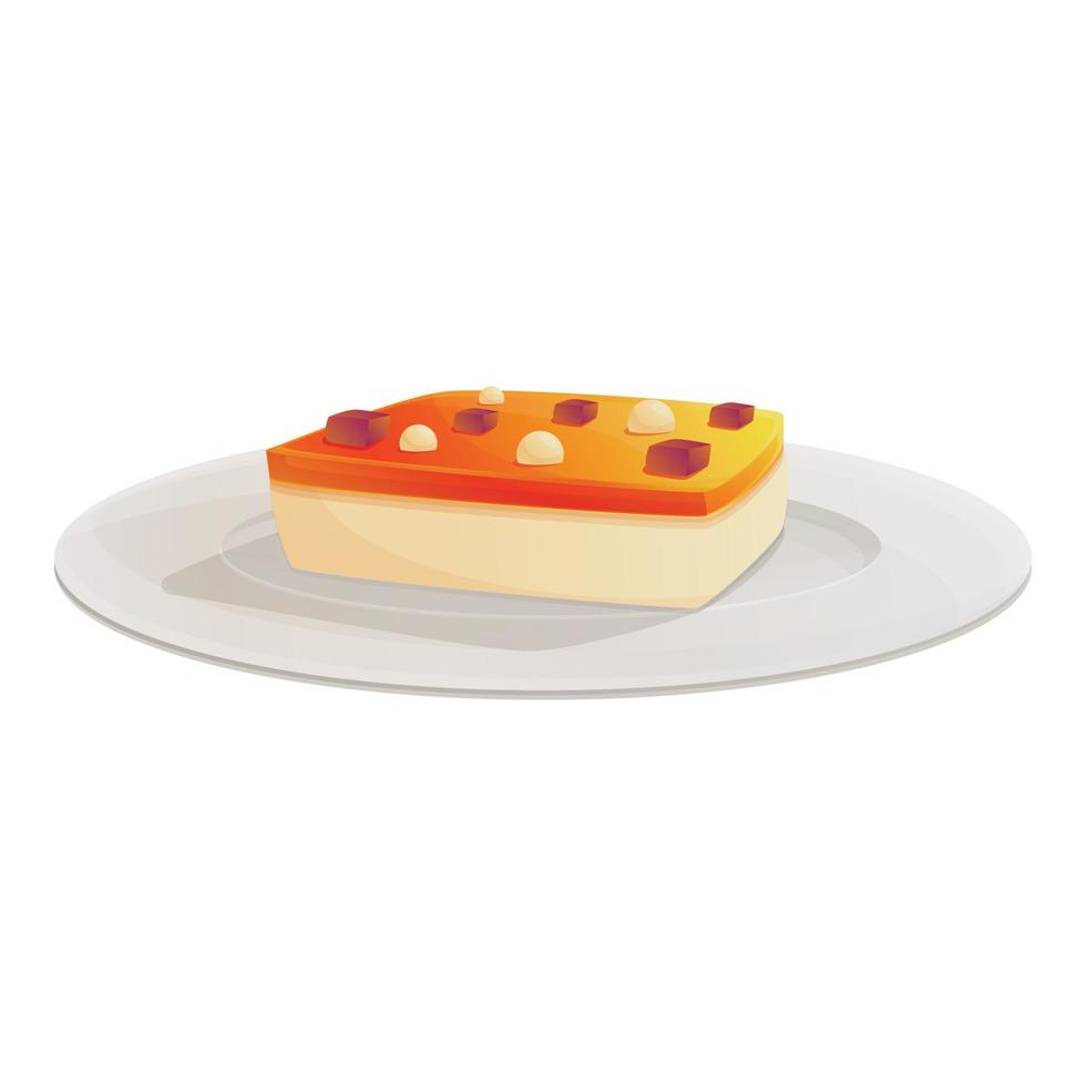 icono de cocina molecular de comida de pastel, estilo de dibujos animados vector