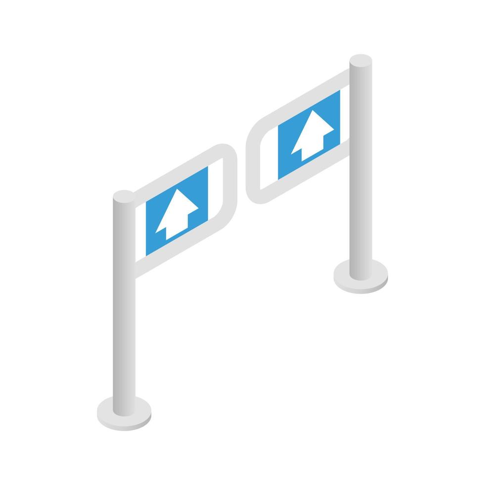 Entrance gate icon, isometric 3d style vector