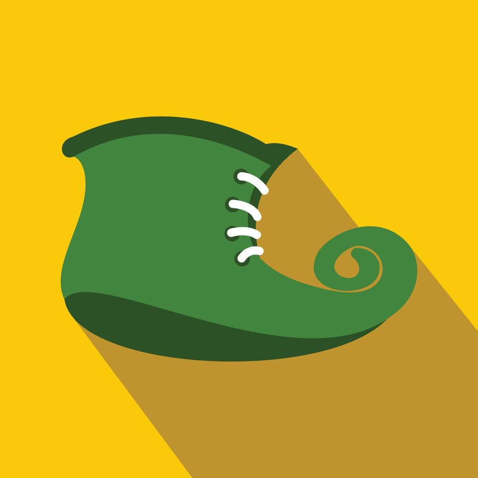 Green leprechaun boots flat icon vector