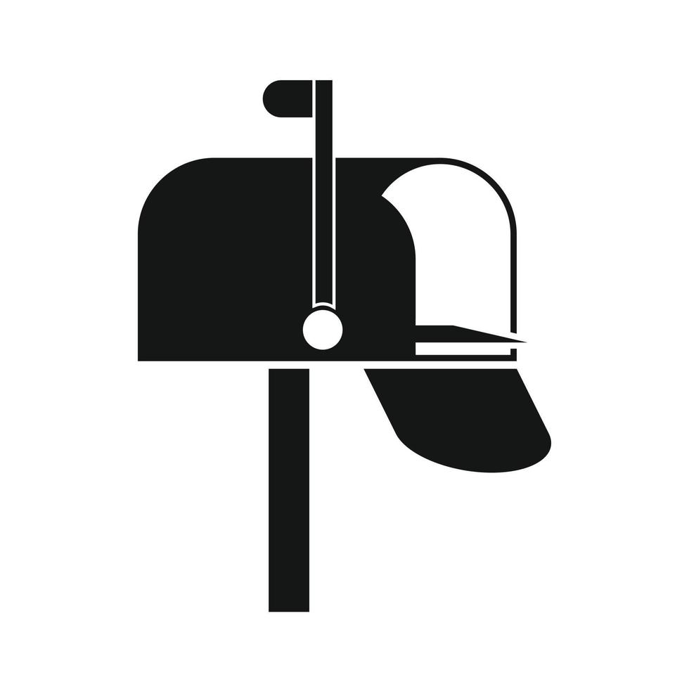 Mail box icon, simple style vector