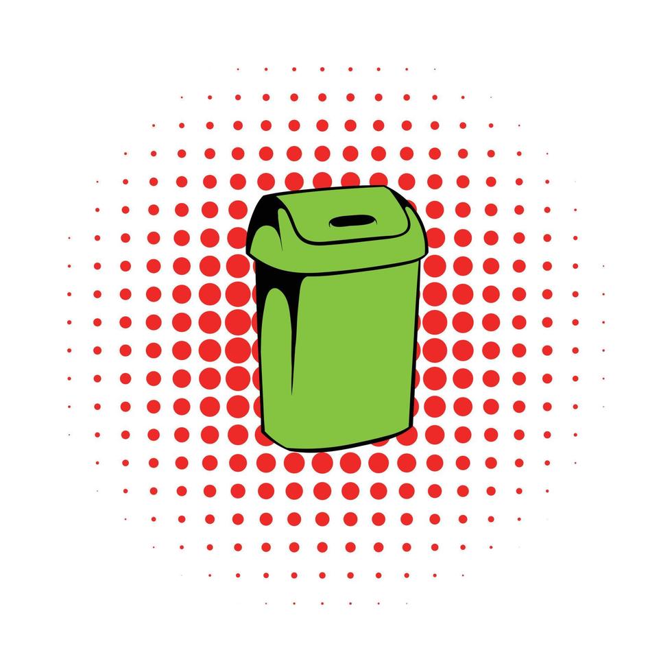 Trash can icon, comics style vector