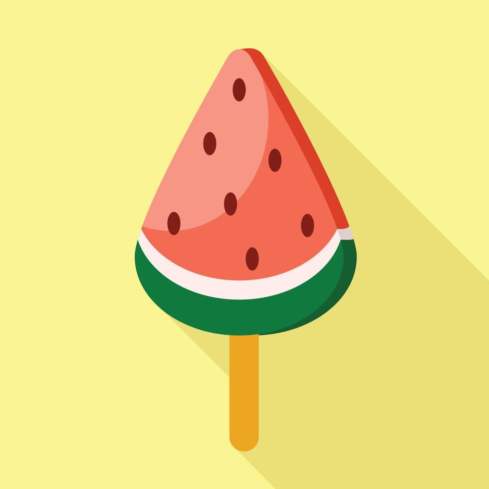 Watermelon popsicle icon, flat style vector