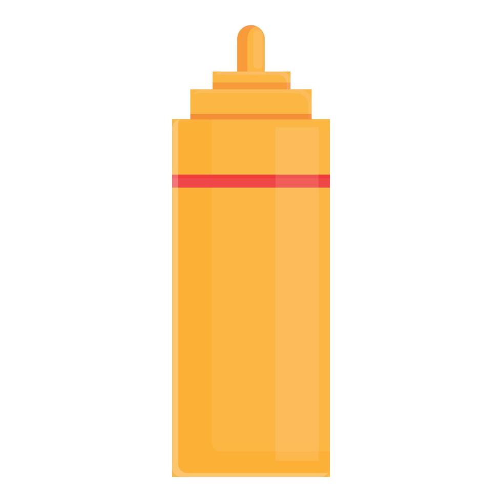 icono de botella de salsa de mostaza, estilo de dibujos animados vector