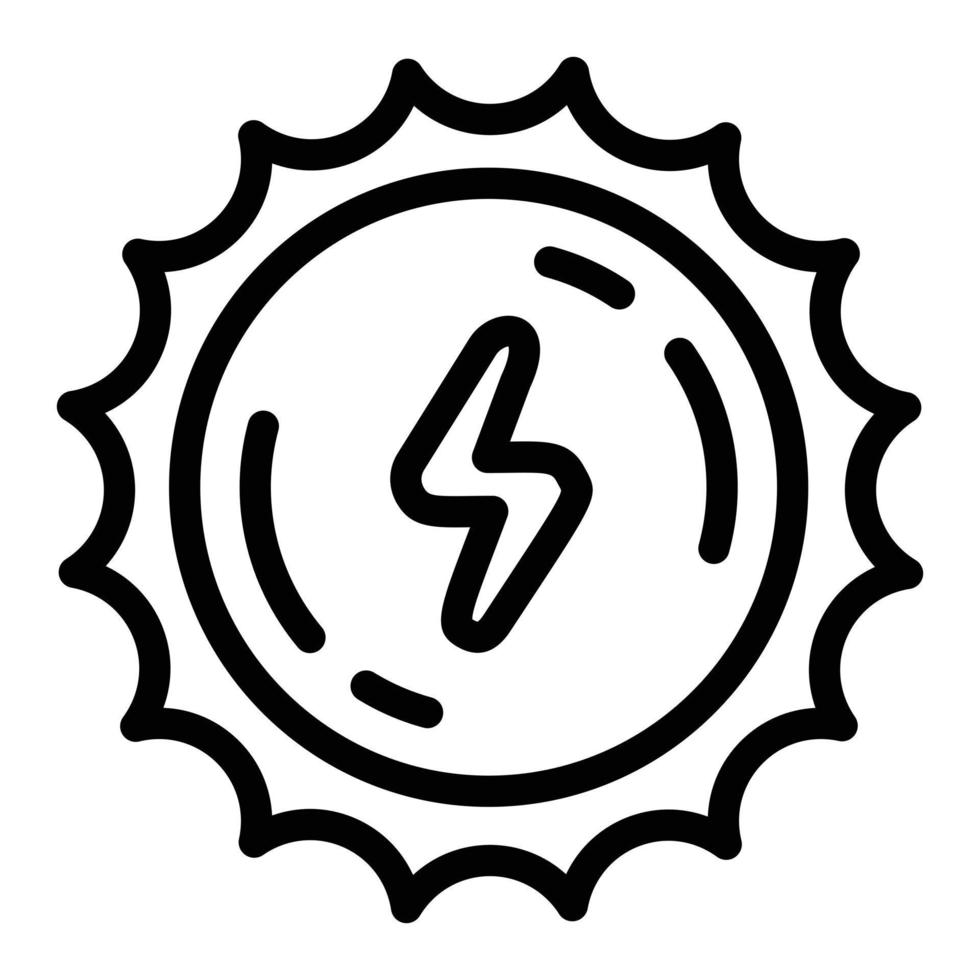 Sun energy icon, outline style vector