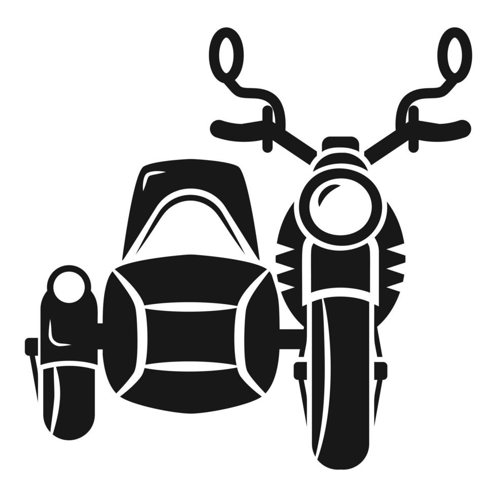 Motorbike with carriage icon, simple style vector