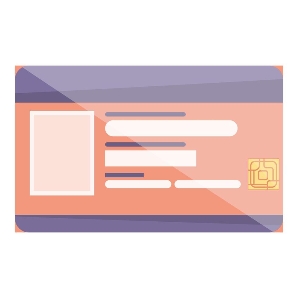 Id card tag icon, cartoon style vector