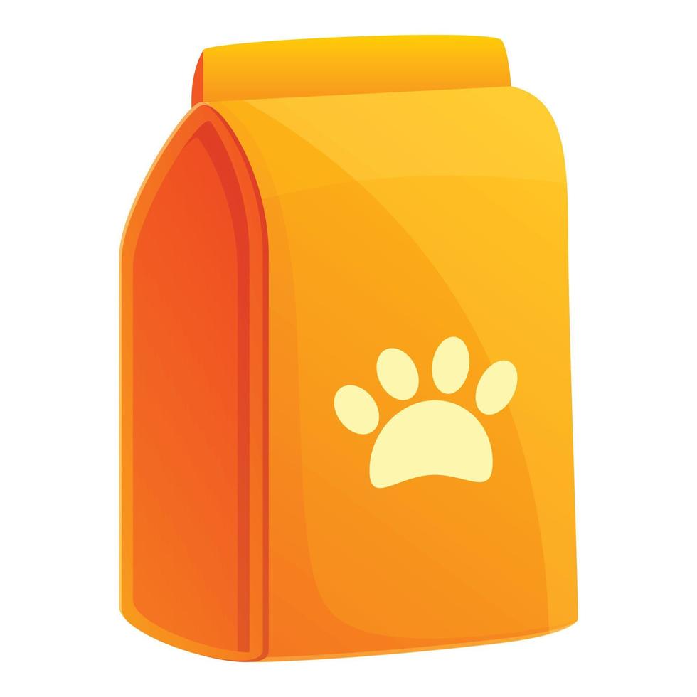 Cat food vitamine icon, cartoon style vector