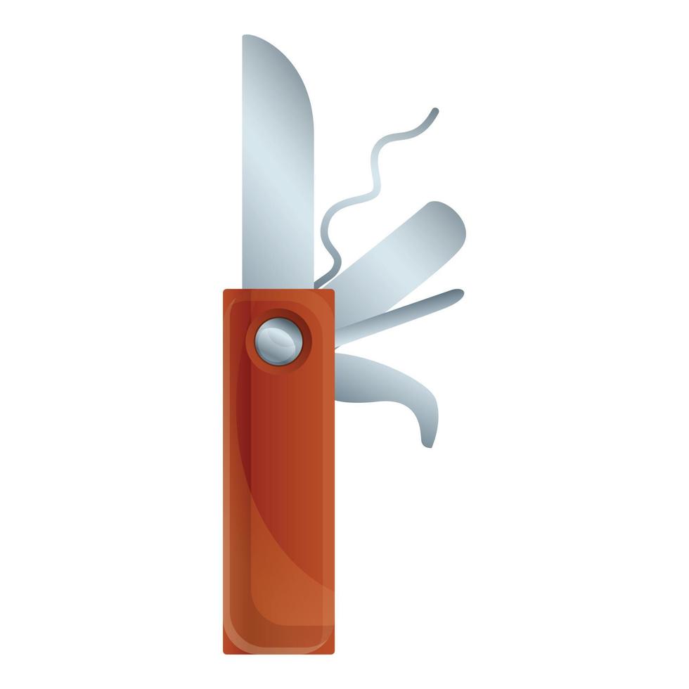 Tourist knife icon, cartoon style vector