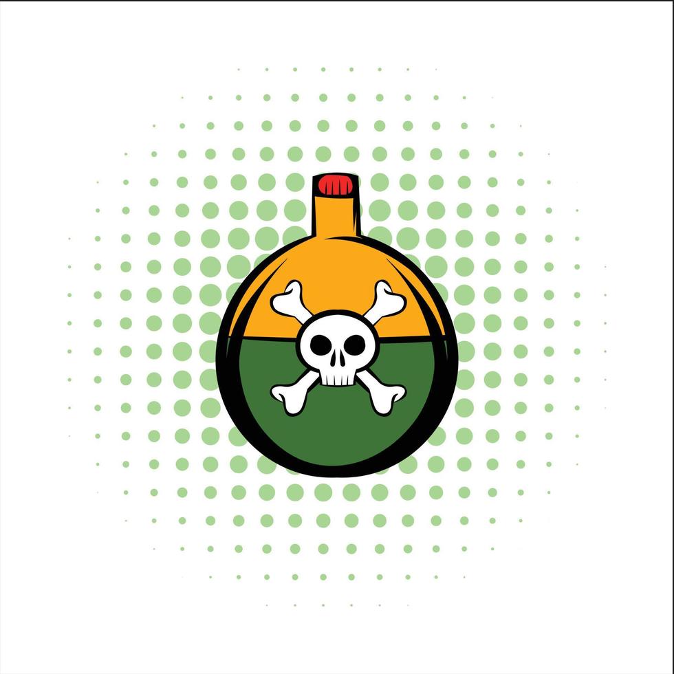 Poison comics icon vector