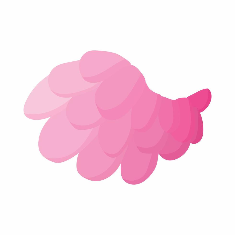 Pink bird wing icon, cartoon style vector