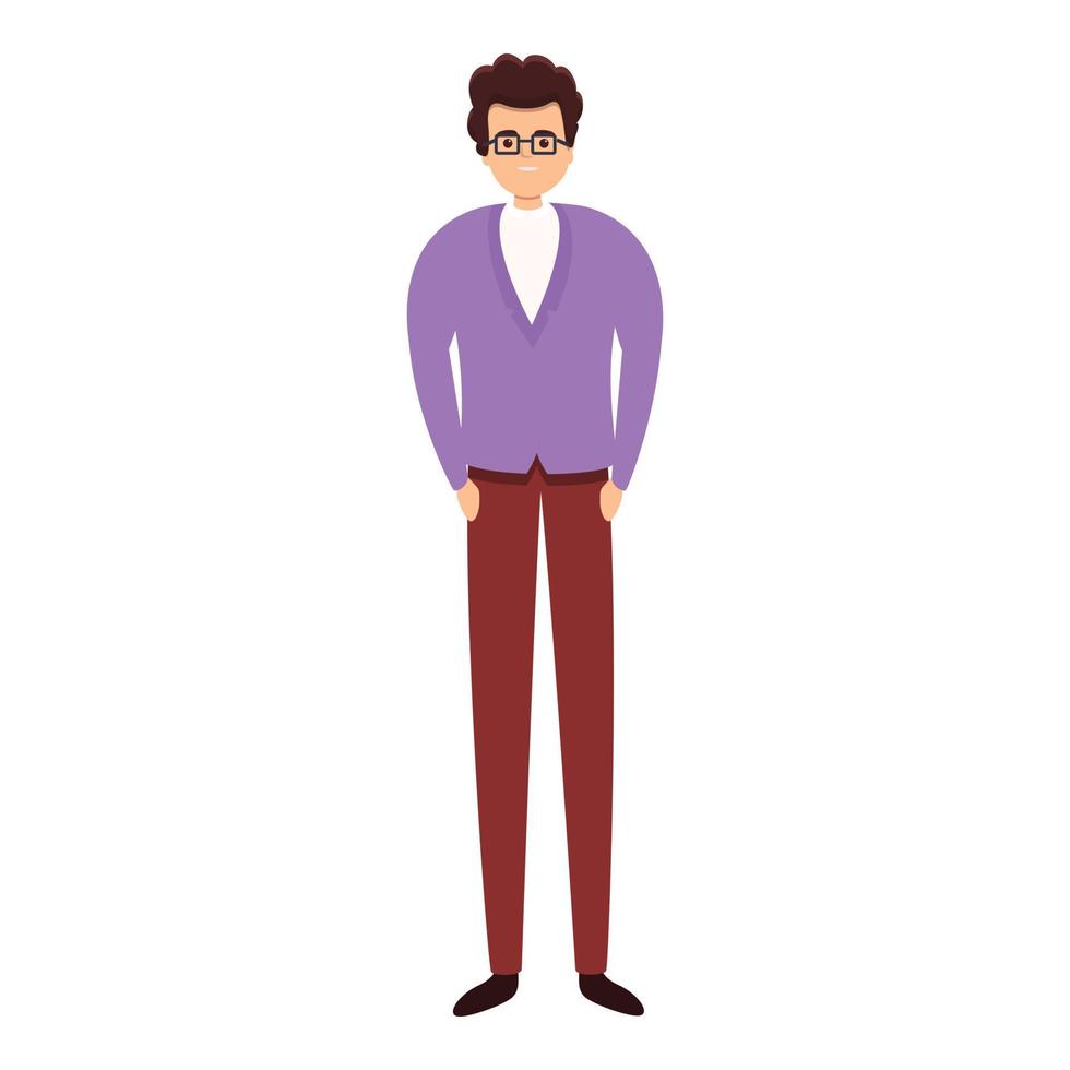 Successful businessman manager icon, cartoon style vector