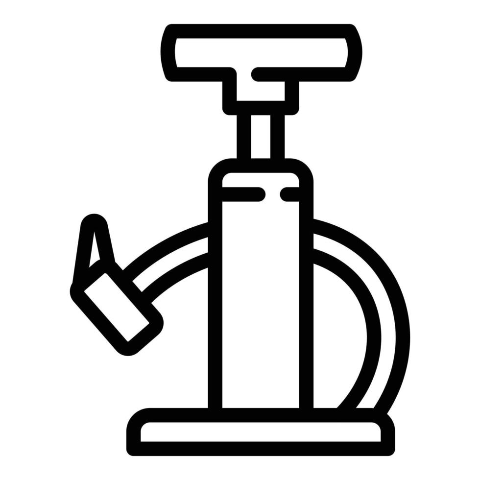 Cycling air pump icon, outline style vector