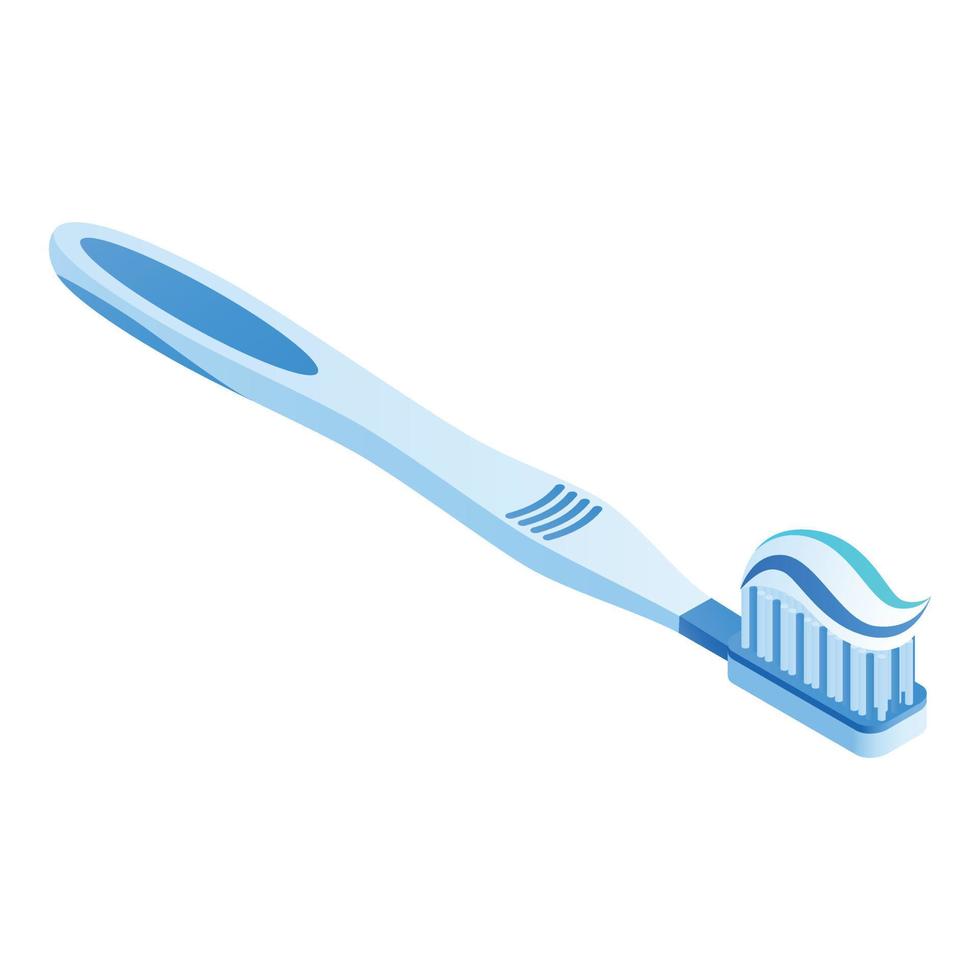 icono de cepillo de dientes, estilo isométrico vector