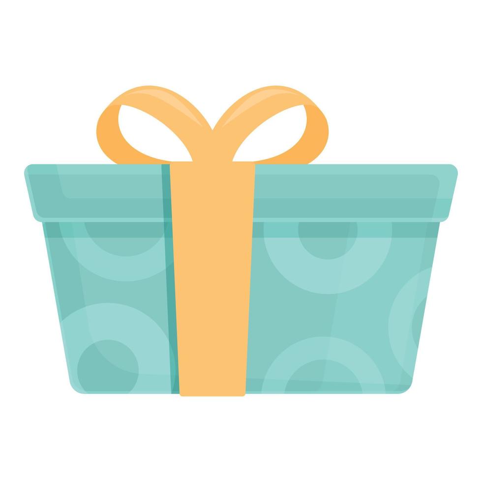 Ribbon gift box icon cartoon vector. Present package vector