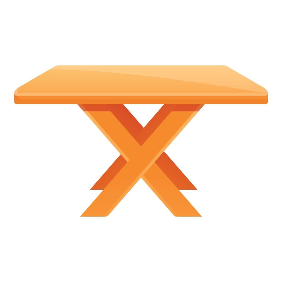 Bbq table icon, cartoon style vector