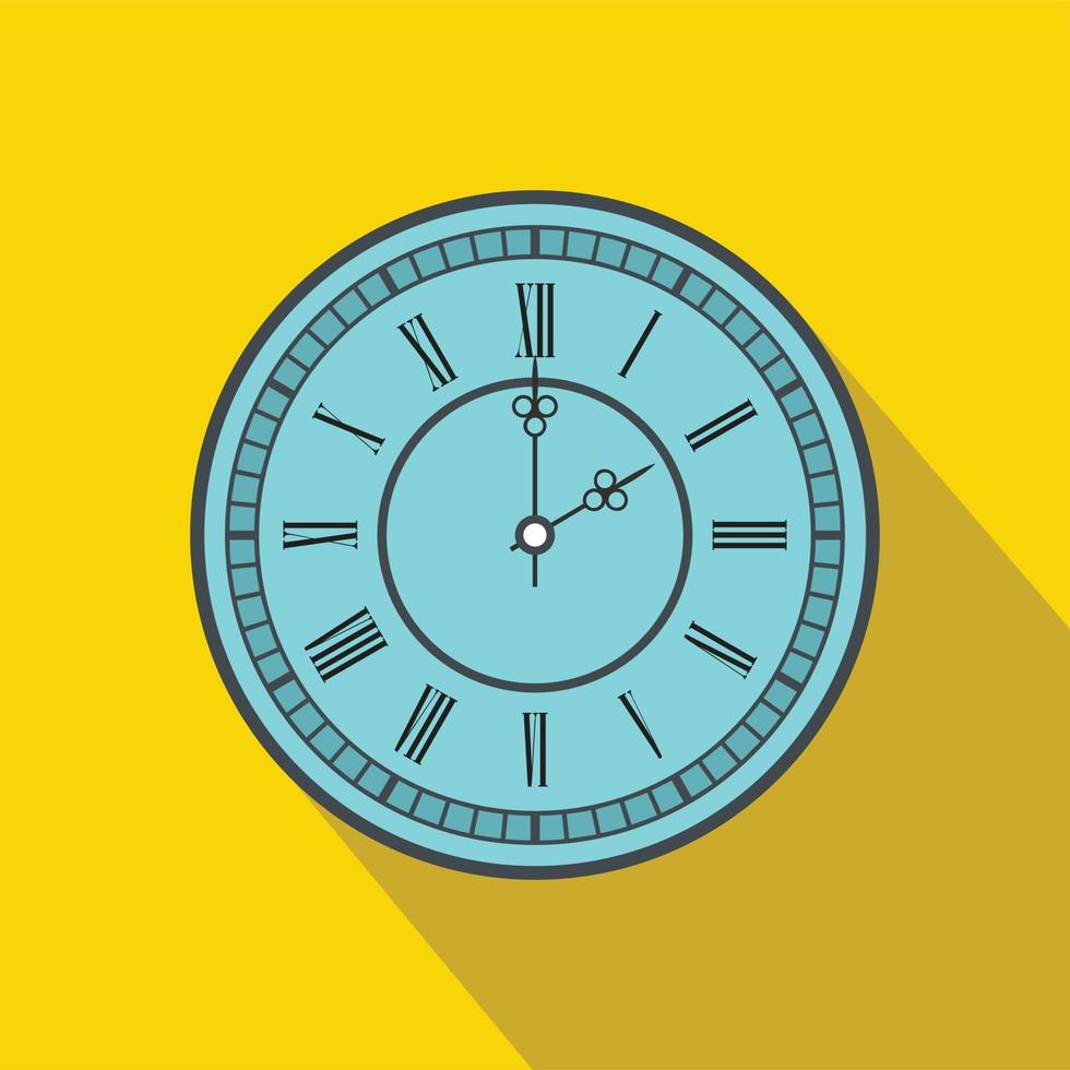 icono de reloj, estilo plano vector