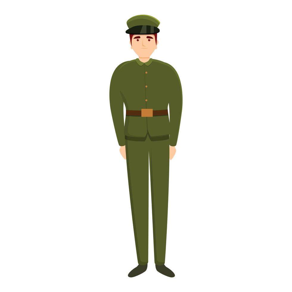 Old military uniform icon, cartoon style vector