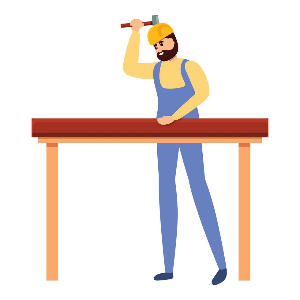 constructor hacer icono de mesa, estilo de dibujos animados vector