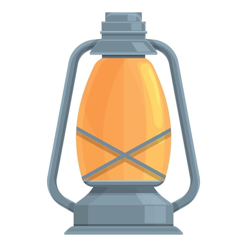 Kerosene light lamp icon, cartoon and flat style vector