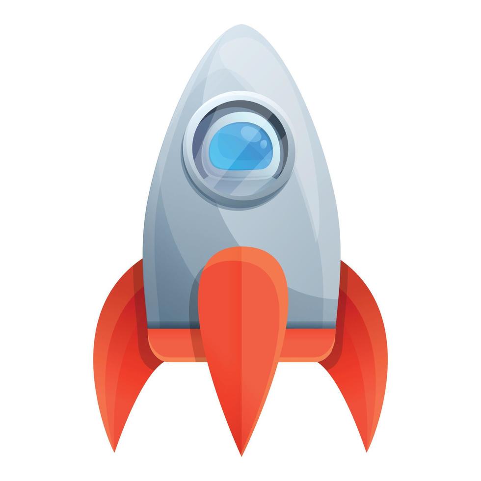 Space rocket icon, cartoon style vector