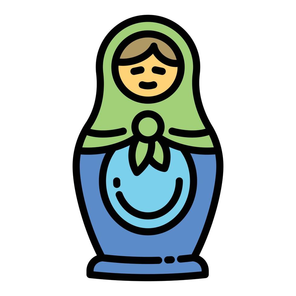 Traditional nesting doll icon, outline style vector