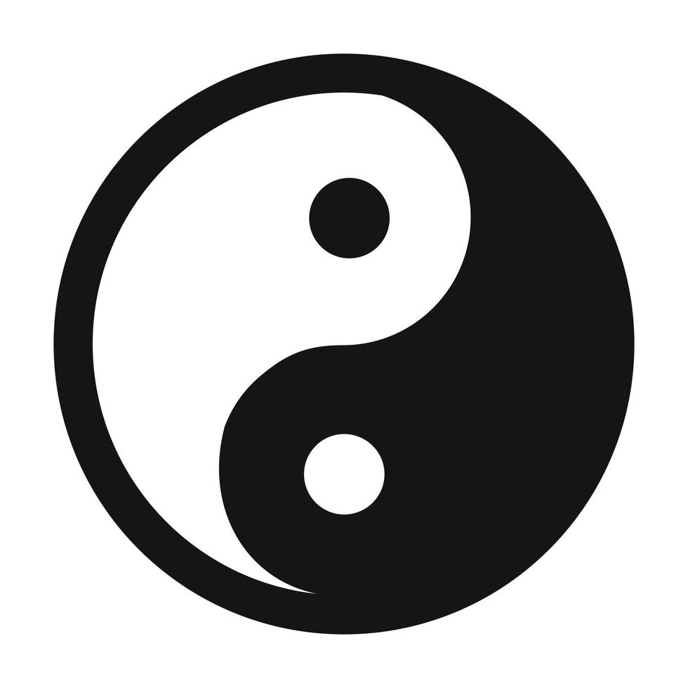 Yin yang simple icon vector