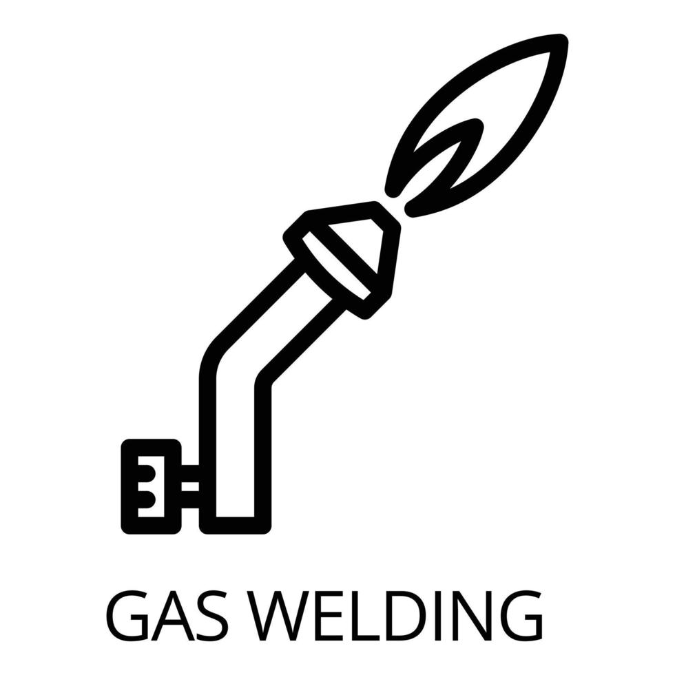 icono de soldadura de gas, estilo de contorno vector