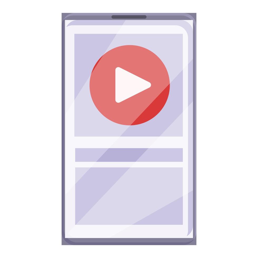 Smartphone youtube icon cartoon vector. Video stream vector