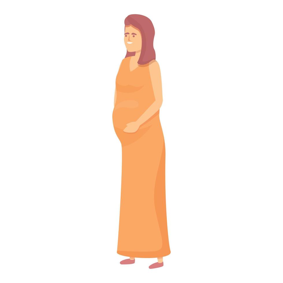 Pregnant woman icon cartoon vector. Happy mother vector