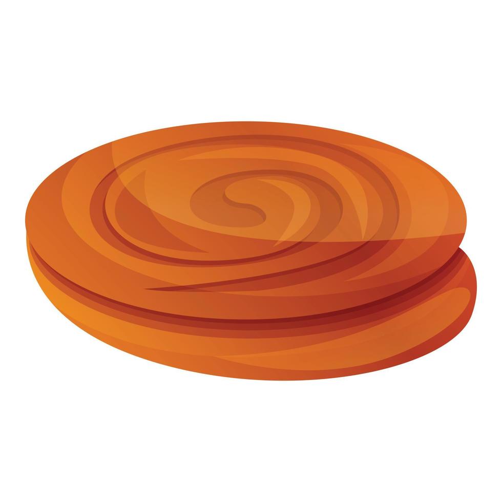 icono de panadería espiral francesa, estilo de dibujos animados vector