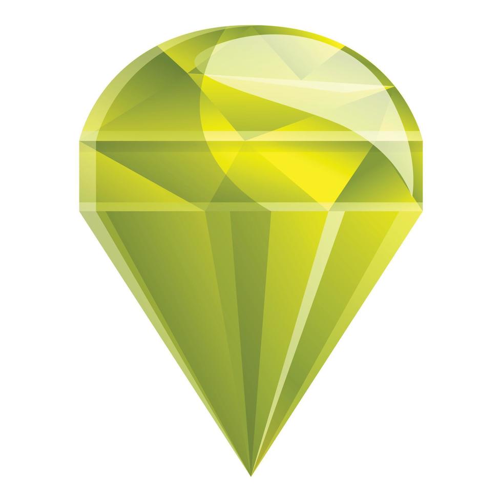 Yellow gemstone icon, cartoon style vector