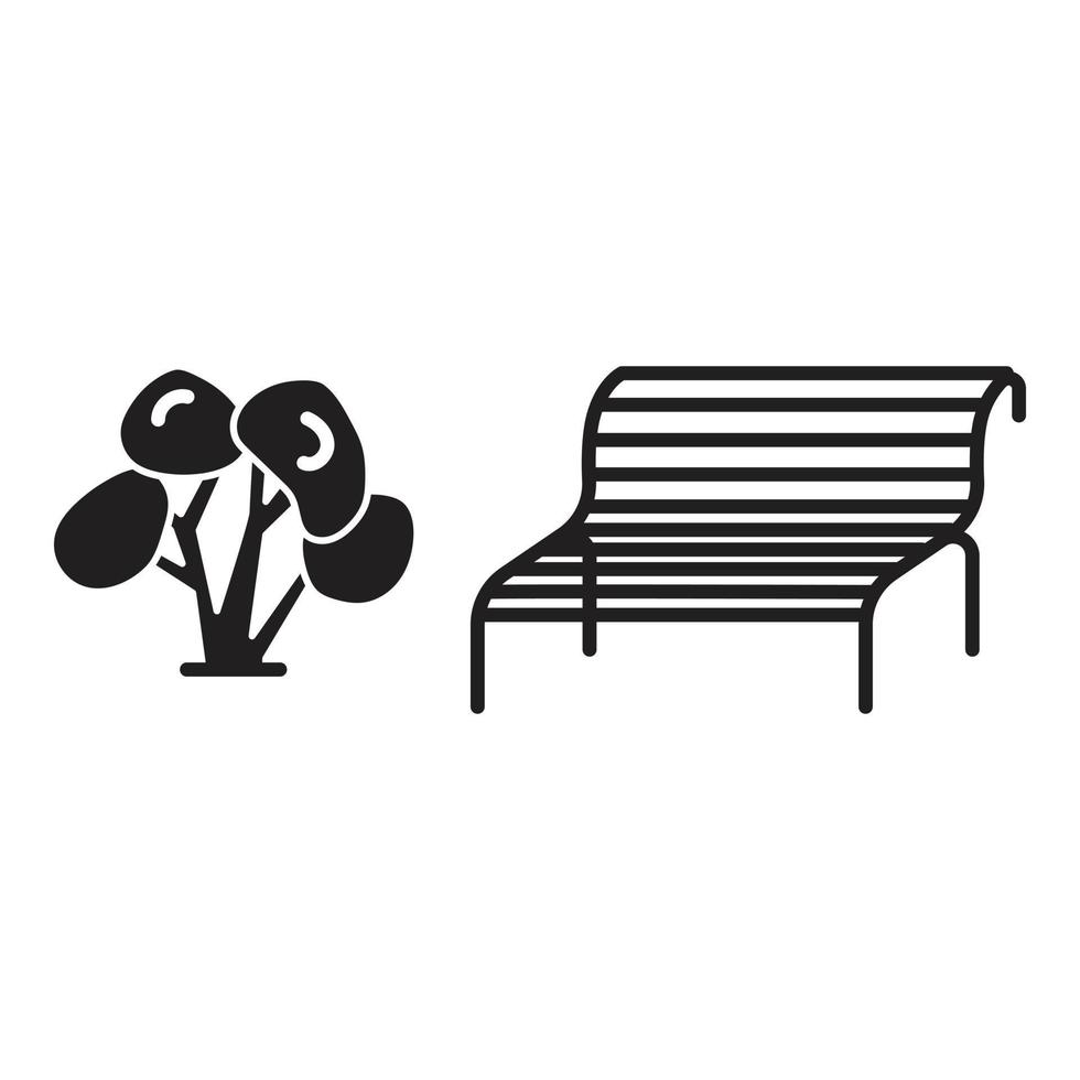 Park bench icon, simple style vector