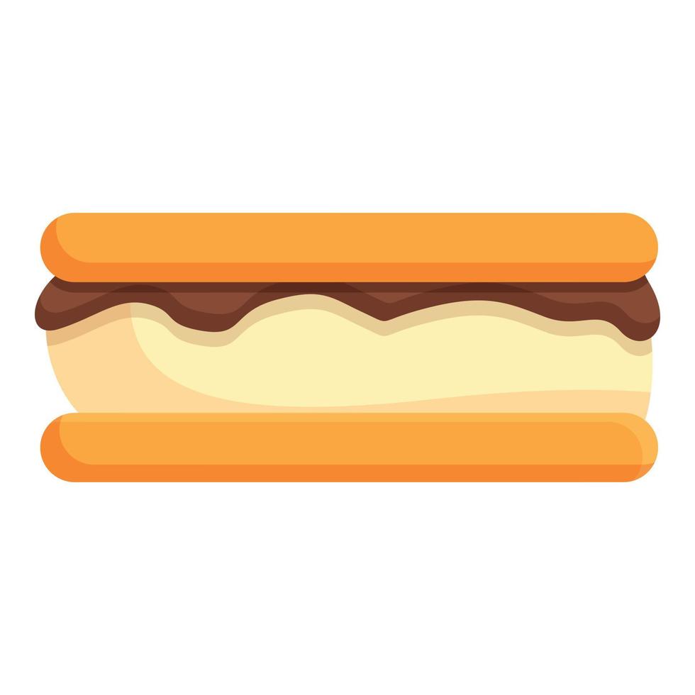 Marshmallow biscuit icon cartoon vector.Sweet campfire vector