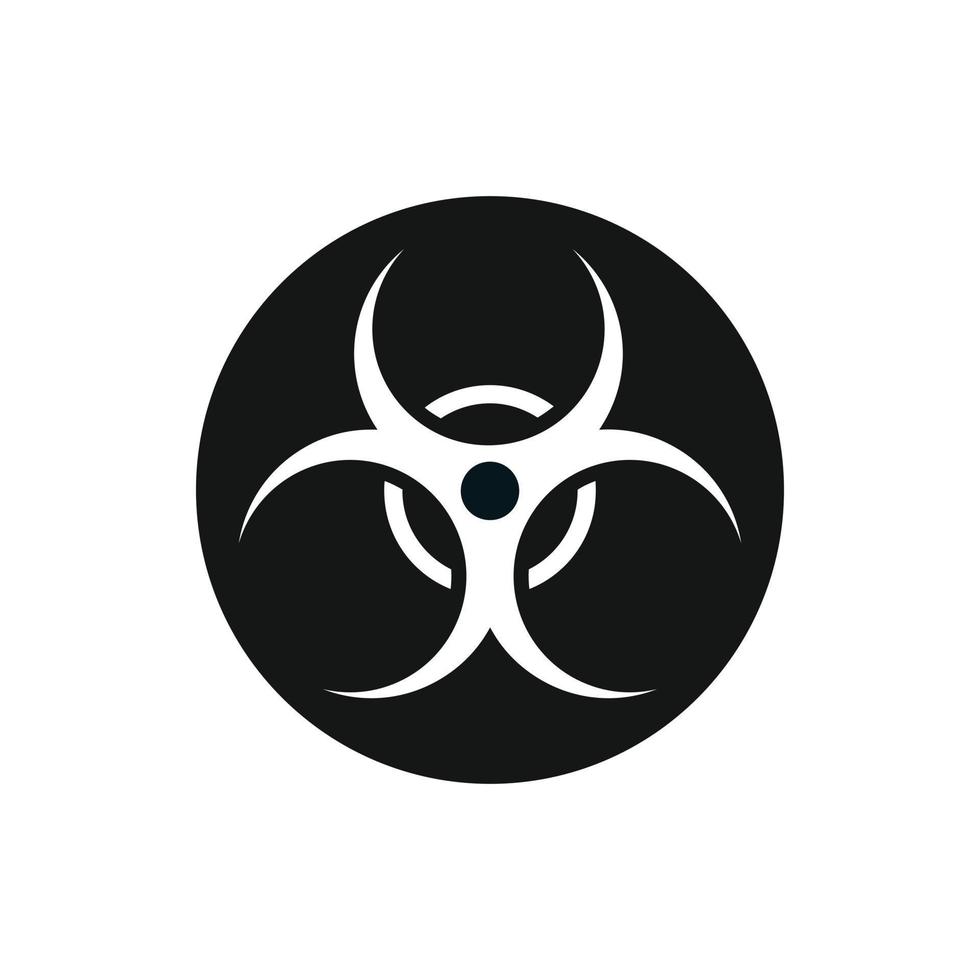 icono de símbolo de riesgo biológico, estilo simple vector