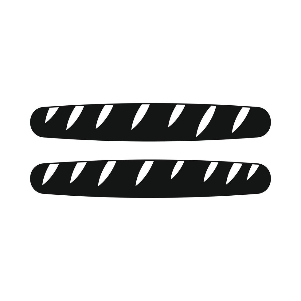 Two french baguettes icon, simple style vector