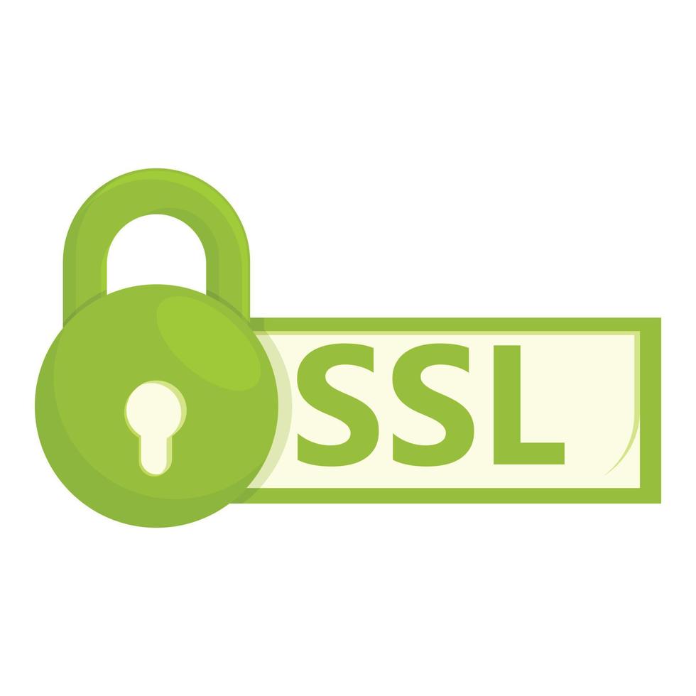 Virus ssl certificate icon, cartoon style vector