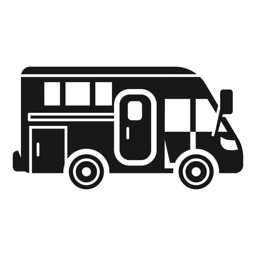 icono de autocaravana de camping, estilo simple vector